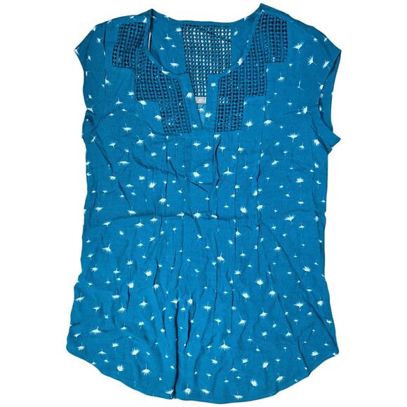 Daniel‎ Rainn Teal Sleeveless Crochet Chest & Back Top Dandelion Fluff XS NWT - Picture 1 of 7